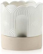 Nihow Ceramic Self Watering Pots for Indoor Plants, 8 Inch,Beige by Nihow