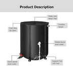 13-264 Gal Collapsible PVC Rain Barrels to Collect Rainwater from Gutter, Portable Rain Water Collection System Catcher Container Storage Tank with Spigot - Image 4