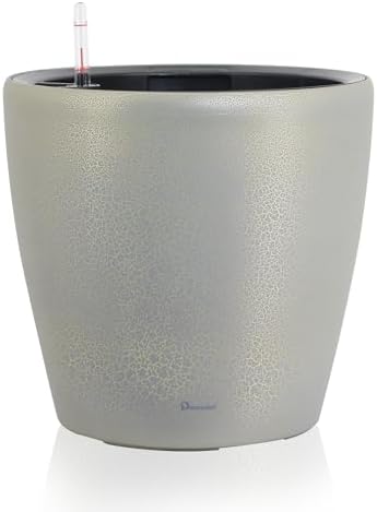 Dexceder 13x12 Self Watering Planter with Wheels (Grey Gold Crackle) by Dexceder