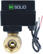 U.S. Solid Motorized Ball Valve- 3/4" Brass Ball Valve with Full Port, 9-36V AC/DC, 2 Wire Auto Return Setup, Normally Closed (N/C) by USSolid
