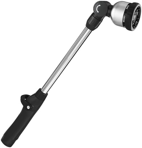 FANHAO Garden Hose Wand Heavy Duty, 16 Inches Metal Watering Wand with 8 Spray Patterns, 180° Rotating Long Hose Nozzle Sprayer Wand with Thumb Flow Control for Watering Hanging Baskets and Shrubs by FANHAO