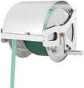 164.04 Feet Garden Hose Reel, 0.63" Wall-mounted Stainless Steel Hose Holder with 360° Rotation Handle & Storage Shelf by Unknown