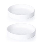 Phoenix Vine 8 Inch Plastic Plant Saucer Water Drip Tray, Heavy Sturdy Round Plant Drainage Tray for Indoors Outdoor, Set of 2, Matte White, 21-TY-8W-2 by Phoenix+Vine