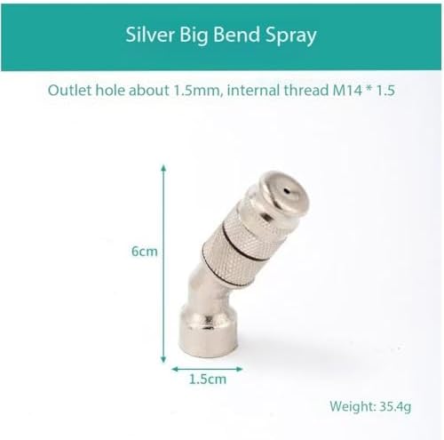 High Pressure Nozzle Brass Water Pipe Nozzle for Garden Hoses | Adjustable Features | Fits Standard Hoses, Garden Sprayers, Nozzles Silver Elbow Nozzle 10pc - Image 2