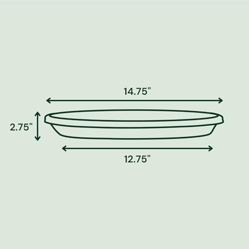 Bloem Terra 16" Round Plastic Plant Saucer, Lightweight UV-Resistant Indoor/Outdoor Flower Pot Tray - Fits 16-inch Planter Pots, Charcoal, 2-Pack - Image 2