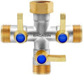 Brass Garden Hose Splitter, 3 Way Hose Splitter, Outdoor Hose Splitter, GHT 3/4 In, Female Inlet And 3 Way 3/4 In (Increase Flow Style) (silver) by Unknown