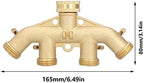 4 Way Hose Splitter, Heavy Duty Brass Spigot Splitter with Individual Ball Valves, 3/4 Inch Faucet Manifold Adapter Connector for Outdoor Garden Water Irrigation - Image 2