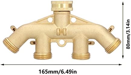 G3/4 4 Way Hose Splitter Brass, Brass Hose Faucet Manifold, Garden Hose Faucet Adapter, Joint Connector Irrigation Accessory,Garden Hoses Connector - Image 3