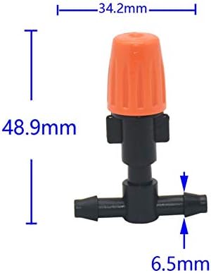 Gardening Watering System Tools Orange Adjustable Spray Nozzle Micro-Flow Head Nozzle Dripper, with Barbed Tee Thread Connector 100pcs (Color : D) - Image 5