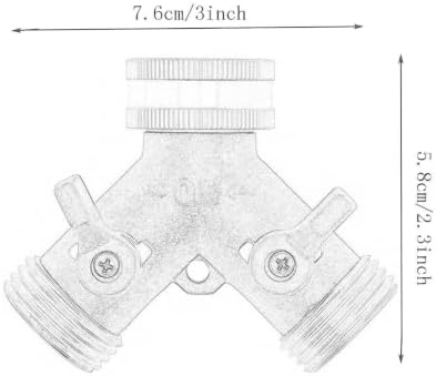 Brass Garden Hose Splitter 2 Way Y Valve 3/4" Outlet with Shut Off Valves - Image 2