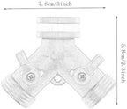 Brass Garden Hose Splitter 2 Way Y Valve 3/4" Outlet with Shut Off Valves - Image 2