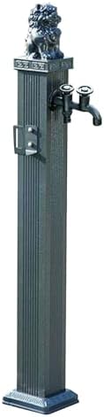 Free Standing Water Column for Home Garden, Outdoor Column Faucet, Garden Hose Holder with Full Copper Faucet, Square Garden Water Column, Stainless Steel(Gray,113cm/44.5in) by Unknown