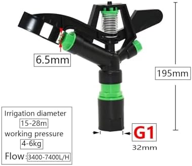 1pc Heavy Duty Zinc Alloy Rain Gun Sprinkler 1/2" to 2" 360° Rotary Irrigation Nozzle for Farm & Garden(Light green) - Image 4