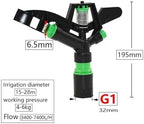 1pc Heavy Duty Zinc Alloy Rain Gun Sprinkler 1/2" to 2" 360° Rotary Irrigation Nozzle for Farm & Garden(Light Yellow) - Image 4