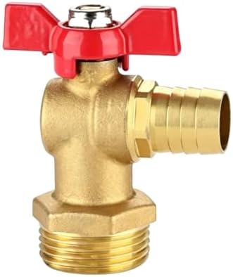 Heavy-Wall Brass Angle Ball Valve for Fire Hose Reels, 1” Male/Female Thread with Barbed Outlet, High-Flow(External Thread) by Unknown