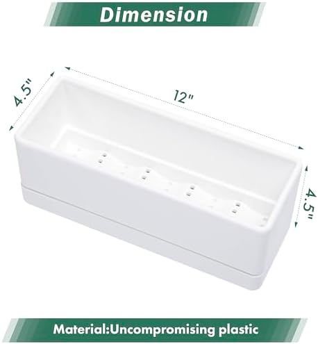 D'vine Dev 2-Pack Rectangular Planters, 12 x 4.5 in, White, 76-X-A-2 - Image 3