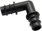 Quick Connect Garden Hose 1/2 Inch 90 Angle Bend Barb Connector Garden Micro Irrigation Water Connectors Drip Irrigation Fittings 100 Pcs (Color : Black, Diameter : 1/2'') - Image 5