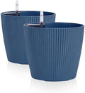 Dexceder 9x8 Self Watering Planters Indoor (2 Pack, Deep Blue) by Dexceder