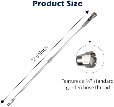 Shut-Off Valve RV Black Tank Cleaner Wand,RV Tank Flexible Swivel Stick Rinser,360 Degree Swivel Adapter and Power Nozzle, Black Tank Rotary Cleaning Action,Easy Clean - Image 4