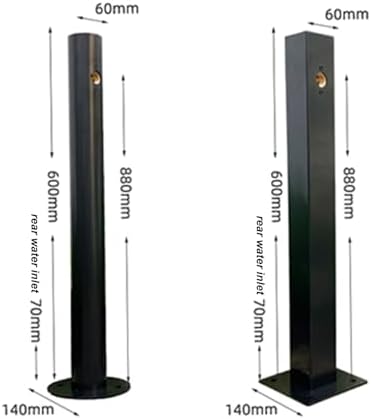 304 Stainless Steel Cylindrical Vertical Garden Water Column,Freestanding Hose Stand with Lock Faucet,Outdoor Antifreeze Faucet Water Dispenser Hydrant Water Feature Fountain, for Irrigation and Wa - Image 2