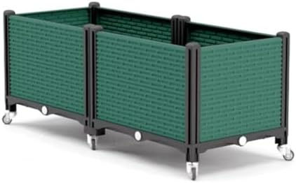 Outdoor Raised Garden Bed Set, Movable Planter Box Easy Assembly, Safe Edge, Ideal for Vegetables & Flowers(80x40x43cm) by Unknown