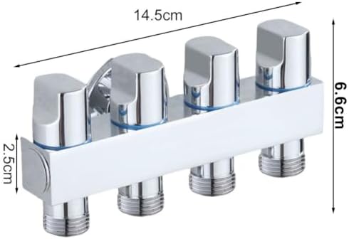 Brass Garden Hose Splitter 4 Outlet - Leak for proof Water Distributor with Flow Control Valves - Outdoor Faucet Manifold for Lawn Watering - 3/4 Inch Connection Black(Silver) - Image 3