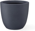Kante Large Round Bowl Charcoal Concrete Planter 18" Dia, Outdoor by Unknown