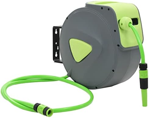 Automatic Retractable Water Hose Reel, 65.6ft Garden Hose with 6.6ft Lead-in Hose, Wall Mounted Watering System with Spray Nozzle, 180 Degree Swivel by Unknown