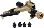 Focket Rotating Sprinkler, Strong Pressure Resistance Low Pressure Sprinkler Rock with 4 Exchangeable Nozzles for Lawn Park Sports Fields Highways Irrigation by Focket