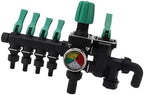 4 Way Hose Manifold, Water Spigot Splitter with Independent Switches and Pressure Gauge for Garden Irrigation - Image 3