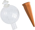 Plant Nanny 8118 12oz Clear Spiral Fluted Watering Globe and Stake Set, 3-1/2 Inch by Plant+Nanny