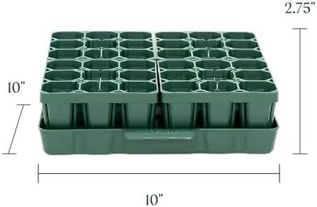 Vego garden Seedling Starter Kit 4-Pack Standard Seedling Trays with 10" x 10" Bottom Watering Trays Premium Plant Growing Suite - Image 2