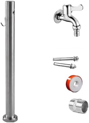 Stainless Steel Vertical Garden Water Column - Freestanding Hose Stand with Faucet for Outdoor Irrigation & Washing 80cm/31in - Stylish Functional by Unknown