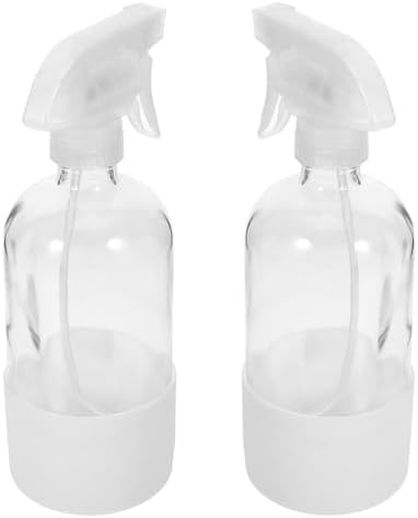 2pcs Glass Spray Bottle White with Silicone Sleeve 500ml Reusable by Unknown