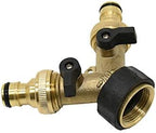 Garden Hose Connection Accessories Brass Female 3/4" 2 Way Tap Water Splitter 5/8" Garden Tap Y Quick Connector Irrigation Valve Hose Pipe Adapter 1pcs - Image 5