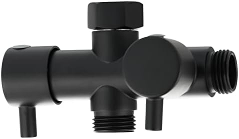 Tecmolog Brass Shower Shut Off Valve G 1/2 2 Way Black Shower Arm Diverter for Hand Shower, DSF014B by Tecmolog