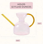 Modern Sprout Glass Watering Can -32oz -Long Spout Modern Decor (Pink/Gold) - Image 3