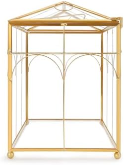 REDHUGO Glass Planter Terrarium with Lid, Indoor Display Box, Gold - Image 5