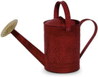 Headwind Morgan 1 Gallon Watering Can with Brass Rose Sprinkler Head, Vintage Metal Watering Can for Outdoor Plants & Indoor Garden, Embossed Powder-Coated Steel – Autumn Blaze by Headwind