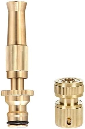1pcs Heavy Duty Brass Water Spray Gun, Adjustable High Pressure Garden Hose Nozzle(Nozzle-Connector 12) by Unknown