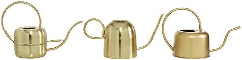 Deco 79 Metal Watering Can Indoor Outdoor Planter Small Planter Pot, Set of 3 Planters 7", 8", 9" H, Gold by Unknown