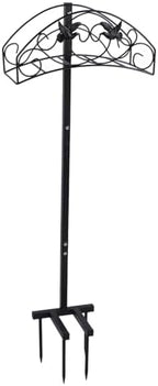 Garden Hose Holder Detachable Freestanding Water Hose Stand with Storage Basket Iron Outdoor Yard - Image 7