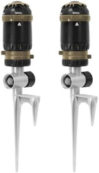 RESTMO 2 Pack Gear Drive Sprinkler with Step Spike Base, Brown by Restmo