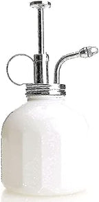 Plant Mister- White Color Glass Bottle & Brass Sprayer (Chrome) - Image 3