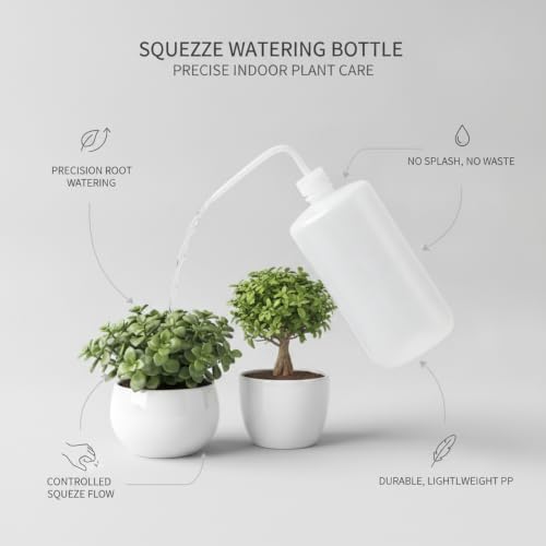 Precision Squeeze Watering Bottle with Long Curved Spout Durable PP Plastic - Image 5