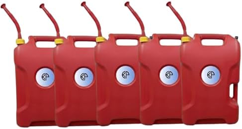 KP Utility 5-Gallon Red Watering & Storage Can – Durable Leak-Proof Flexible Pour Spout, Secure Cap & Easy Carry Handle - 5 Pack by KOOLPRODUCTS