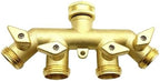 Heavy Duty Brass 4 Way Manifold Garden Hose Splitter Connector Water Tap Adapter 3/4 Inch Gardening Irrigation Faucet(EU) - Image 2