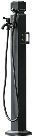 Freestanding Garden Water Column with Outdoor Hose Stand Stainless Steel Vertical Garden Water Column Double Outlet Faucet Suitable for Irrigation and Car Washing 95cm with Spray Gun by Unknown