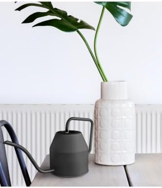 Watering Can 1.2 Liter Black Plastic for Indoor and Outdoor Use Rustproof Stain-Resistant Compact Design for Precise Watering of Houseplants and Small Gardens - Image 2