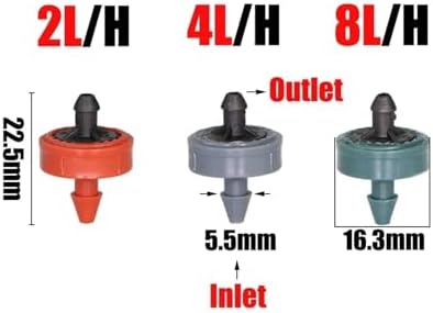 200-50pcs 2L/4L/8L Pressure Stable Flow Lawn Automatic Compensating Dripper Durable Compact Flexible Drip Irrigation Regulator(8L 200PCS) - Image 4